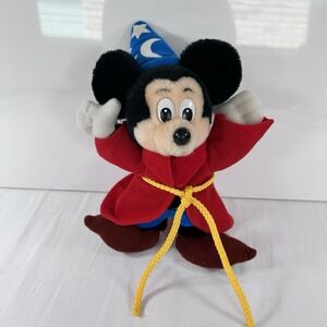 RARE HEUNEC Disney Fantasia Mickey Mouse PLASTIC EYES NOSE Plush 10" Sorcerer